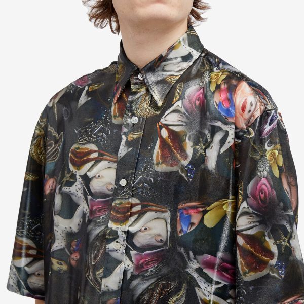 Acne Studios Sandrok Fluid Foiled Short Sleeve Shirt