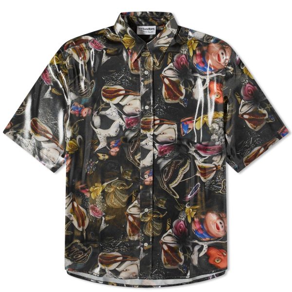 Acne Studios Sandrok Fluid Foiled Short Sleeve Shirt