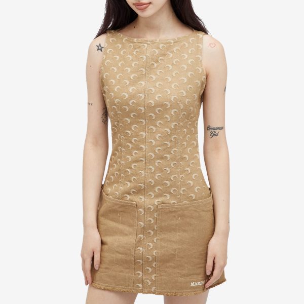 Marine Serre Moon Jacquard Twill Mini Dress