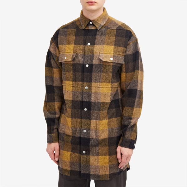 Rick Owens Wool Plaid Oversized Outershirt