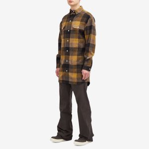 Rick Owens Wool Plaid Oversized Outershirt