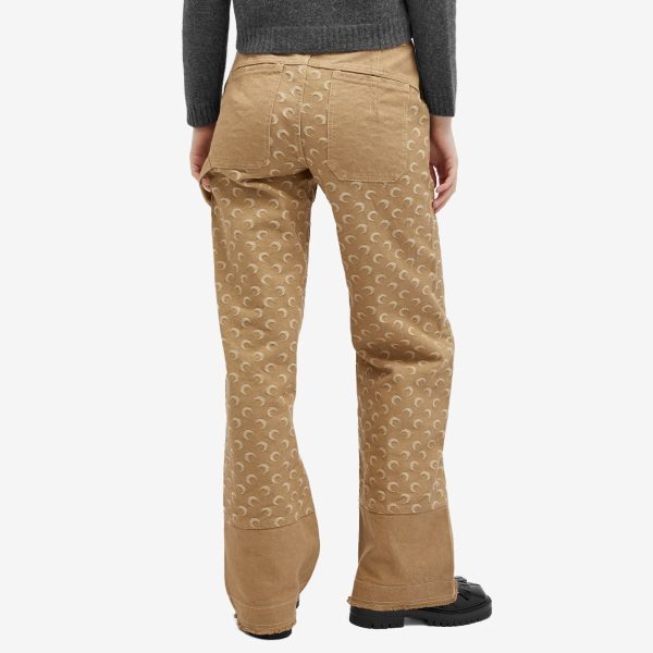 Marine Serre Moon Jacquard Twill Workwear Pants