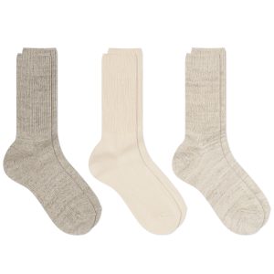 RoToTo Organic Daily Ribbed Crew Sock - 3 Pack