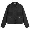 Comme des Garçons Black Pinstripe Trucker Jacket