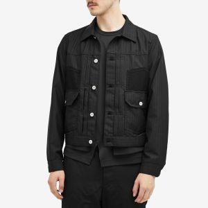 Comme des Garçons Black Pinstripe Trucker Jacket