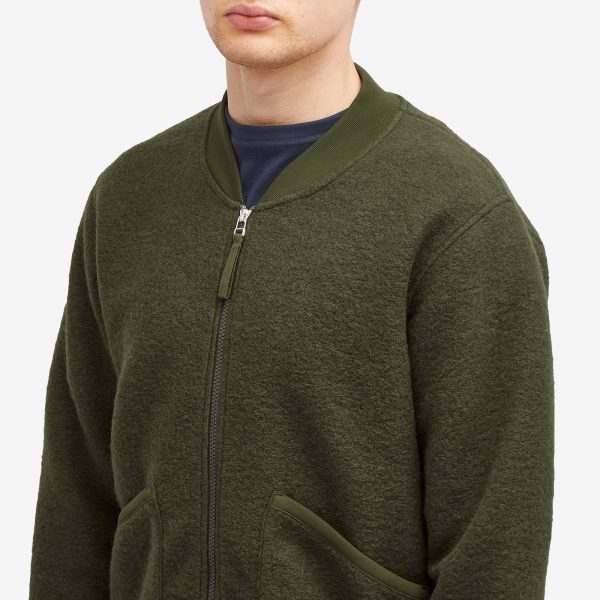 Universal Works Wool Fleece Zip Bomber