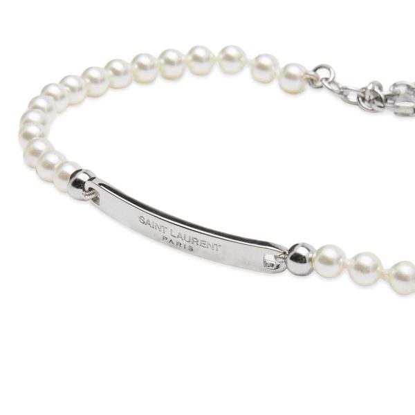 Saint Laurent Pearl Tag Bracelet