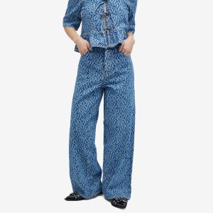 GANNI Denim Wide Pants