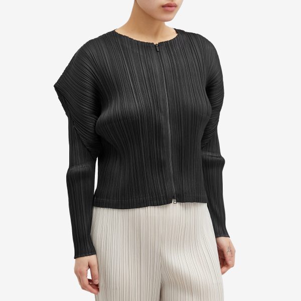 Pleats Please Issey Miyake Long Sleeve Pleats Zip Top