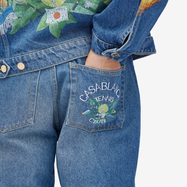 Casablanca Print Embroidered Jeans