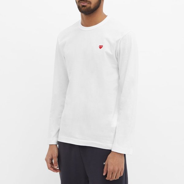 Comme des Garcons Play Long Sleeve Small Red Heart T-Shirt