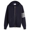 Thom Browne 4 Bar Textured Zip Through Hoodie