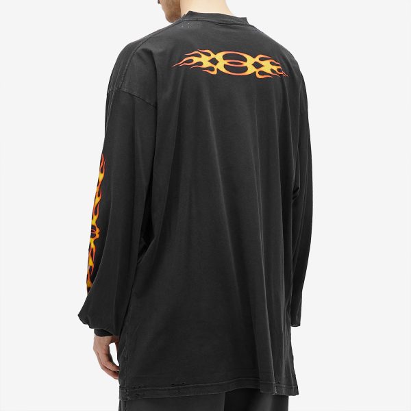 Balenciaga Flame Long Sleeve T Shirt