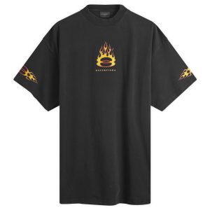 Balenciaga Flame Short Sleeve T Shirt