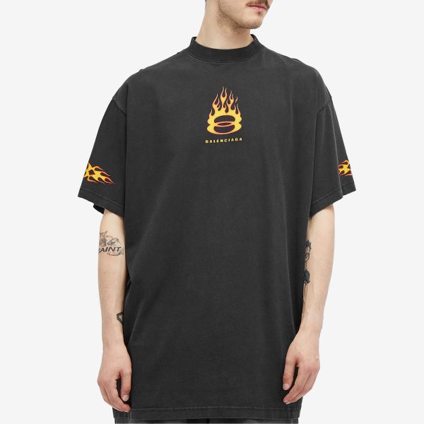 Balenciaga Flame Short Sleeve T Shirt