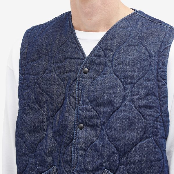 Universal Works Quilted Denim Weekend Gilet