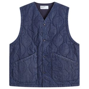 Universal Works Quilted Denim Weekend Gilet