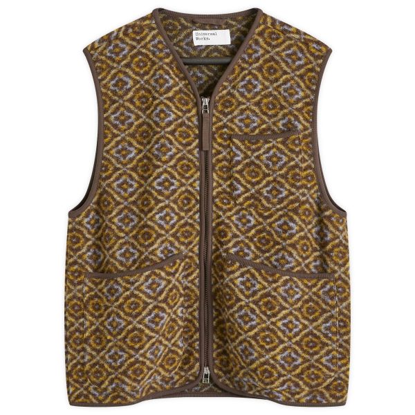 Universal Works Geometric Fleece Zip Gilet