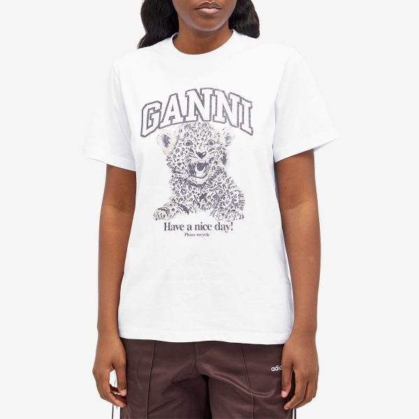 Ganni Basic Leopard Relaxed T-Shirt