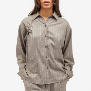 Deiji Studios Lapel Bow Shirt