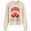 Ganni Graphic Wool Mix Cherry Crewneck