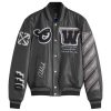 Off-White Leather Varsity Jacket