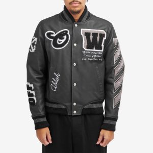 Off-White Leather Varsity Jacket