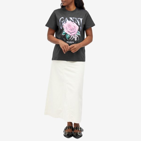 Ganni Basic Jersey Rose Relaxed T-shirt