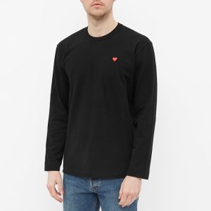 Comme des Garcons Play Long Sleeve Small Red Heart T-Shirt