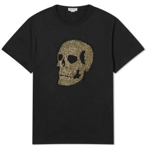 Alexander McQueen Gold Skull Print T-Shirt