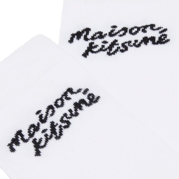 Maison Kitsune Handwriting Logo Socks