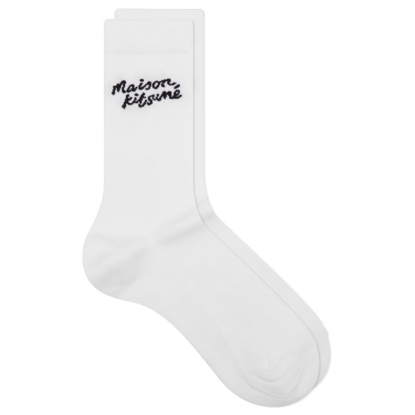 Maison Kitsune Handwriting Logo Socks