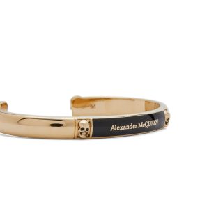 Alexander McQueen Enamel Logo Skull Cuff Bracelet