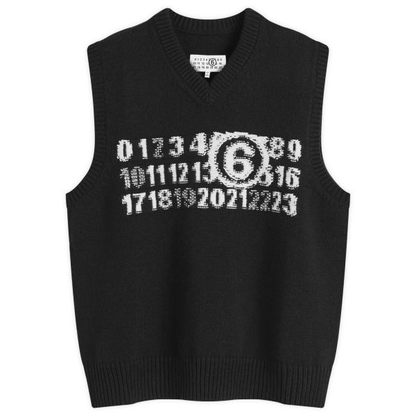 MM6 Maison Margiela Number Logo Knit Vest