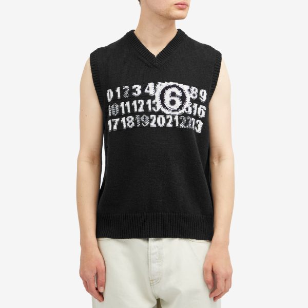 MM6 Maison Margiela Number Logo Knit Vest