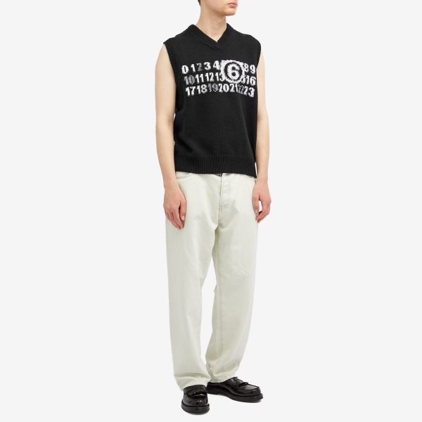 MM6 Maison Margiela Number Logo Knit Vest