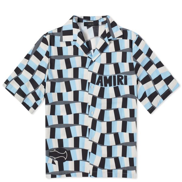 AMIRI Checkered Snake Short Sleeve Vacation Shirt