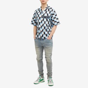 AMIRI Checkered Snake Short Sleeve Vacation Shirt