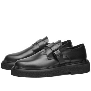 Max Mara Buckle Strap Leather Loafers