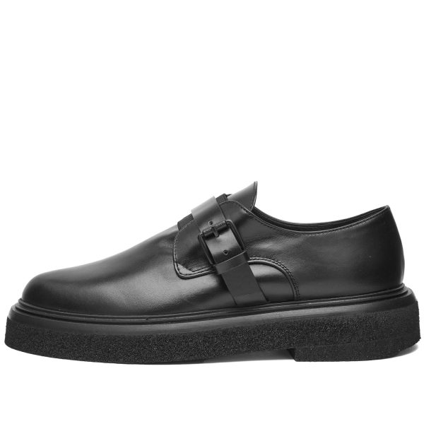 Max Mara Buckle Strap Leather Loafers