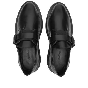 Max Mara Buckle Strap Leather Loafers