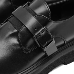 Max Mara Buckle Strap Leather Loafers