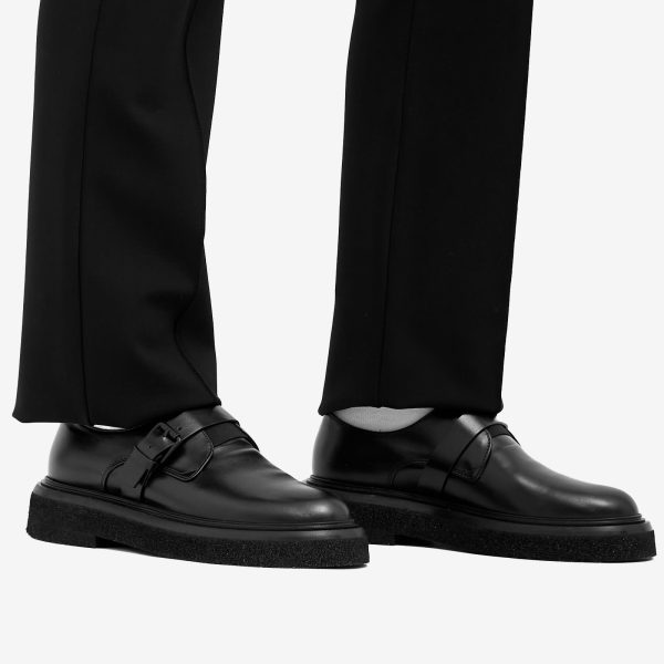 Max Mara Buckle Strap Leather Loafers