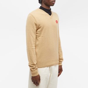 Comme des Garçons Play Invader Heart V-Neck Knit