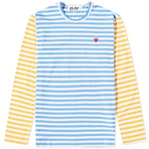 Comme des Garcons Play Long Sleeve Stripe Bi-Colour T-Shirt