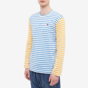 Comme des Garcons Play Long Sleeve Stripe Bi-Colour T-Shirt