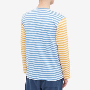 Comme des Garcons Play Long Sleeve Stripe Bi-Colour T-Shirt