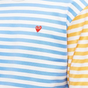 Comme des Garcons Play Long Sleeve Stripe Bi-Colour T-Shirt