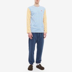 Comme des Garcons Play Long Sleeve Stripe Bi-Colour T-Shirt