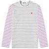 Comme des Garcons Play Long Sleeve Stripe Bi-Colour T-Shirt